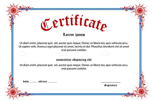 Certificate Background with Sample Text